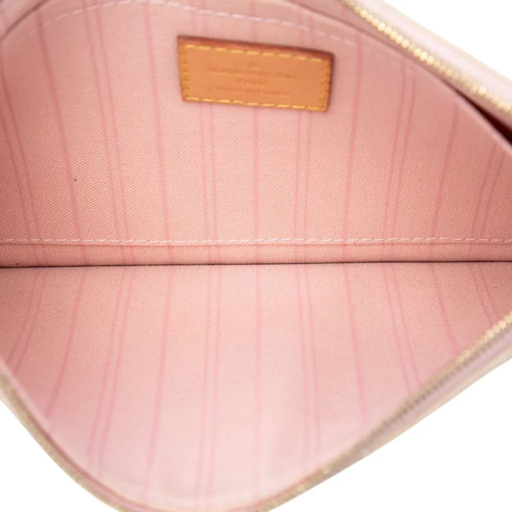 Louis Vuitton Damier Azur Neverfull MM Pouch White Canvas Very good - Model View