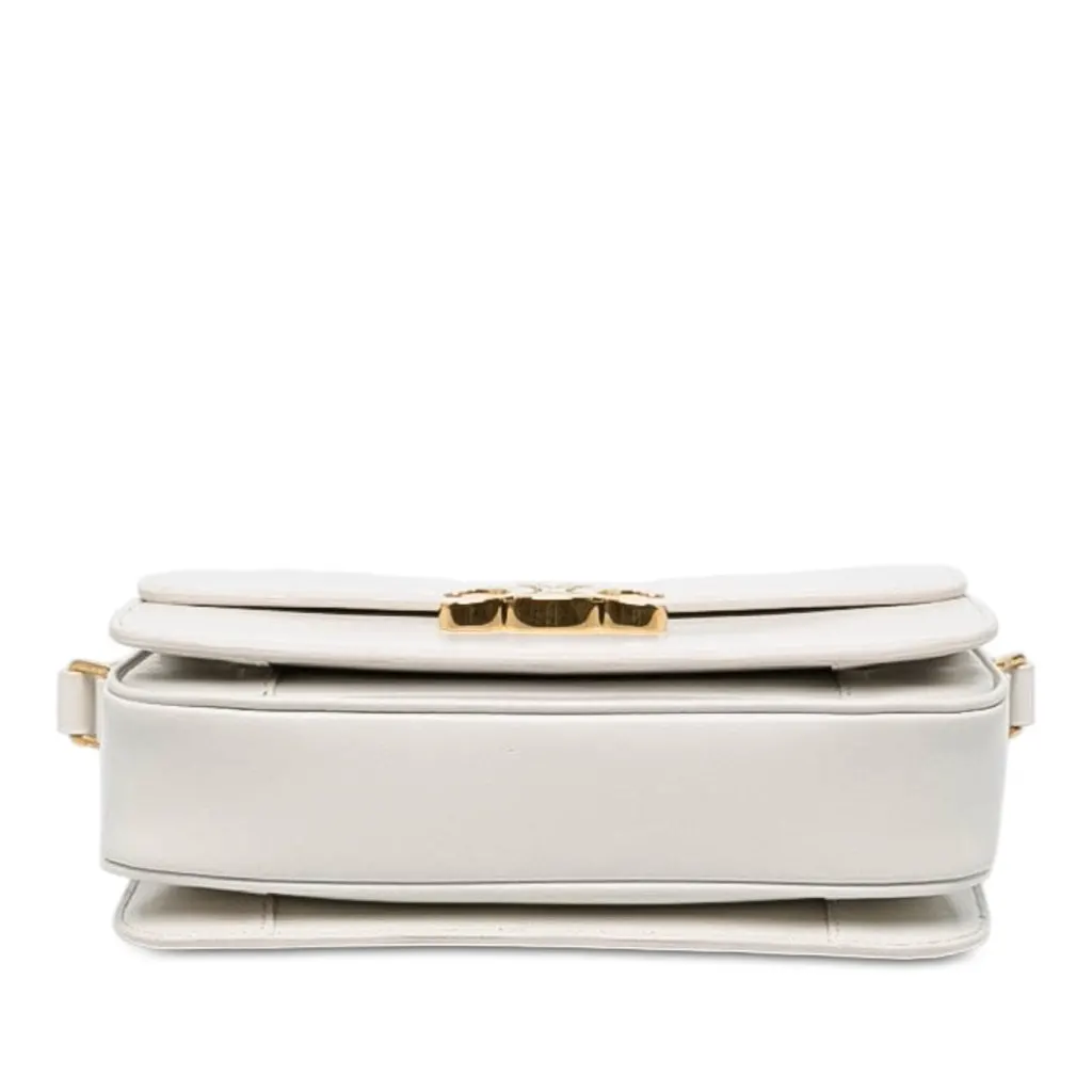 Celine Classique Shiny Calfskin Triomphe Crossbody White Leather Very good - Inside View