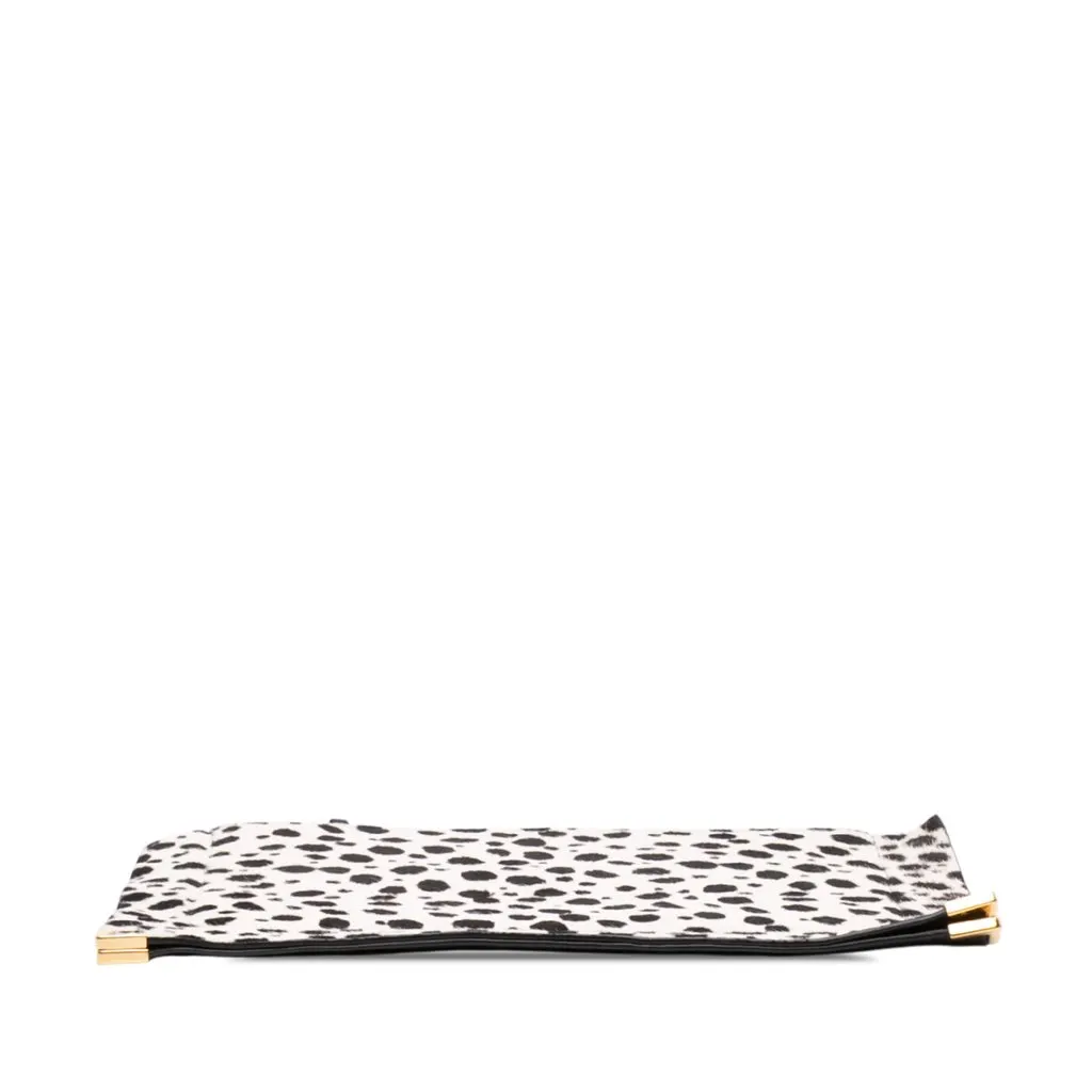 Chloé Ponyhair Dalmatian Print Clutch White Leather Good - Inside View
