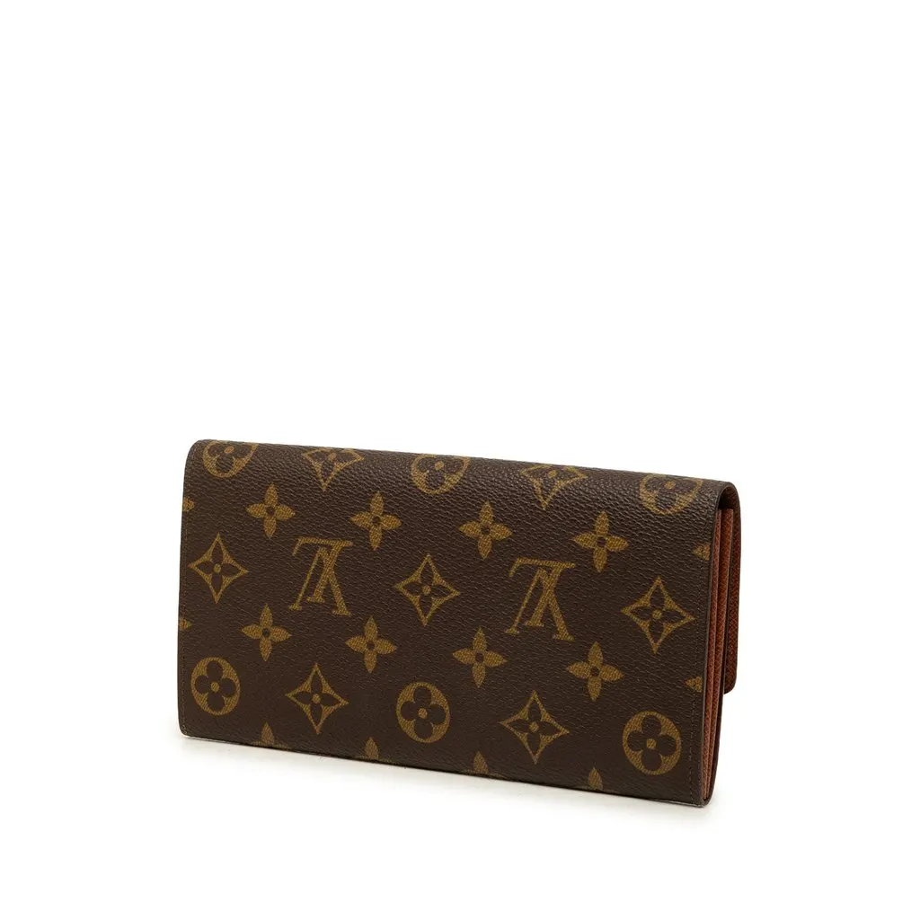 Louis Vuitton Monogram Sarah Long Wallet Brown Canvas Very good - Back View