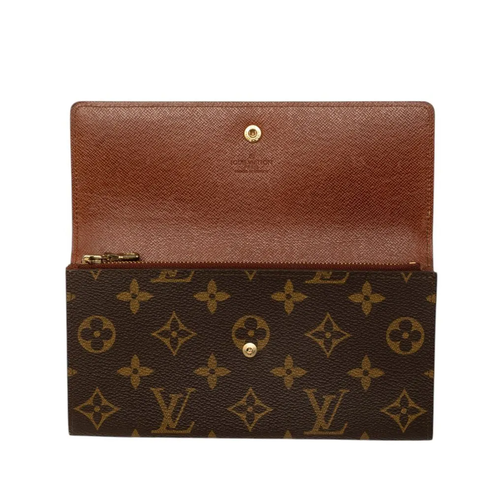 Louis Vuitton Monogram Sarah Long Wallet Brown Canvas Very good - Box View