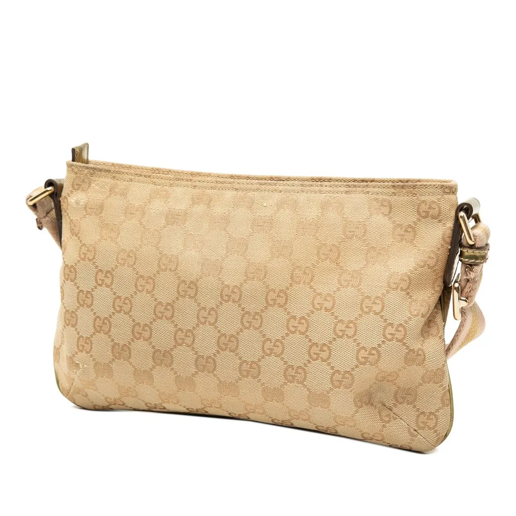 Gucci GG Canvas Web Crossbody Beige Good - Back View