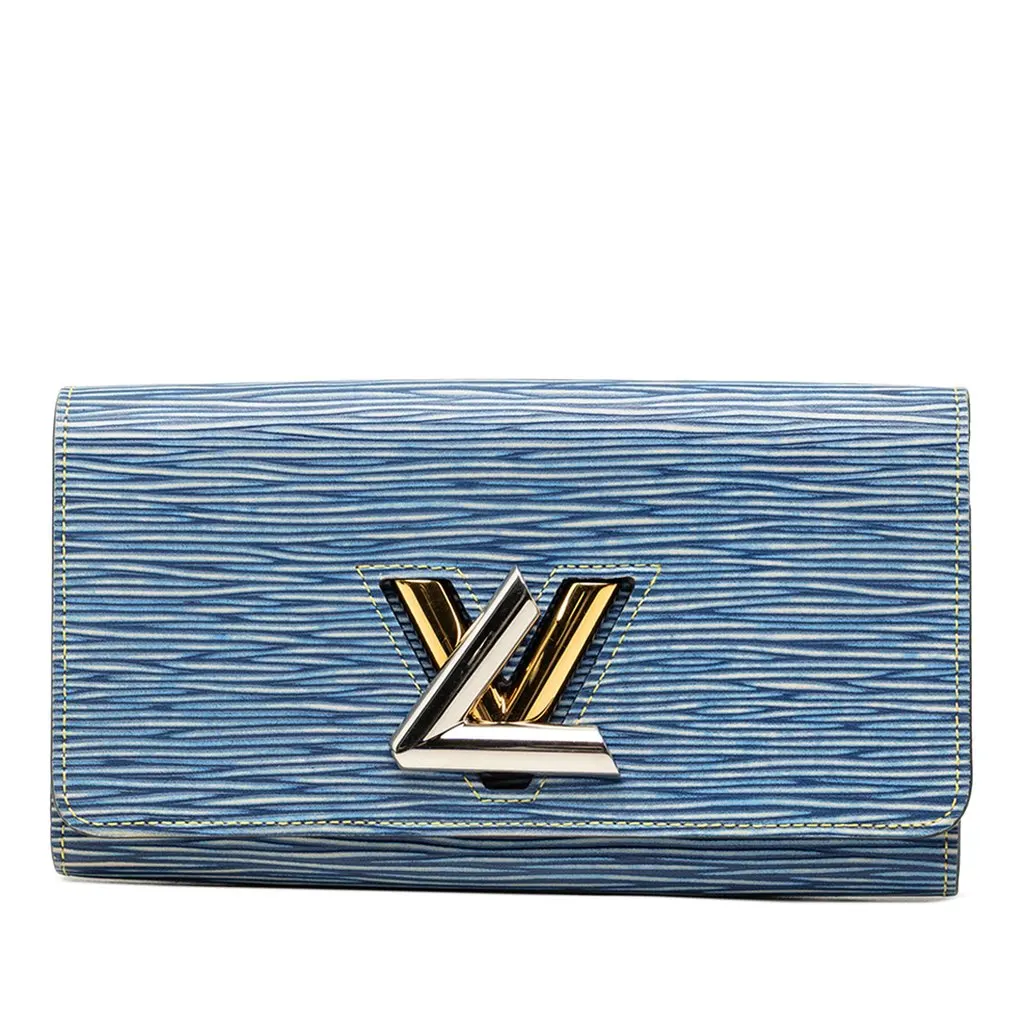 Louis Vuitton Epi Denim Twist Wallet Blue Leather Very good - Front View