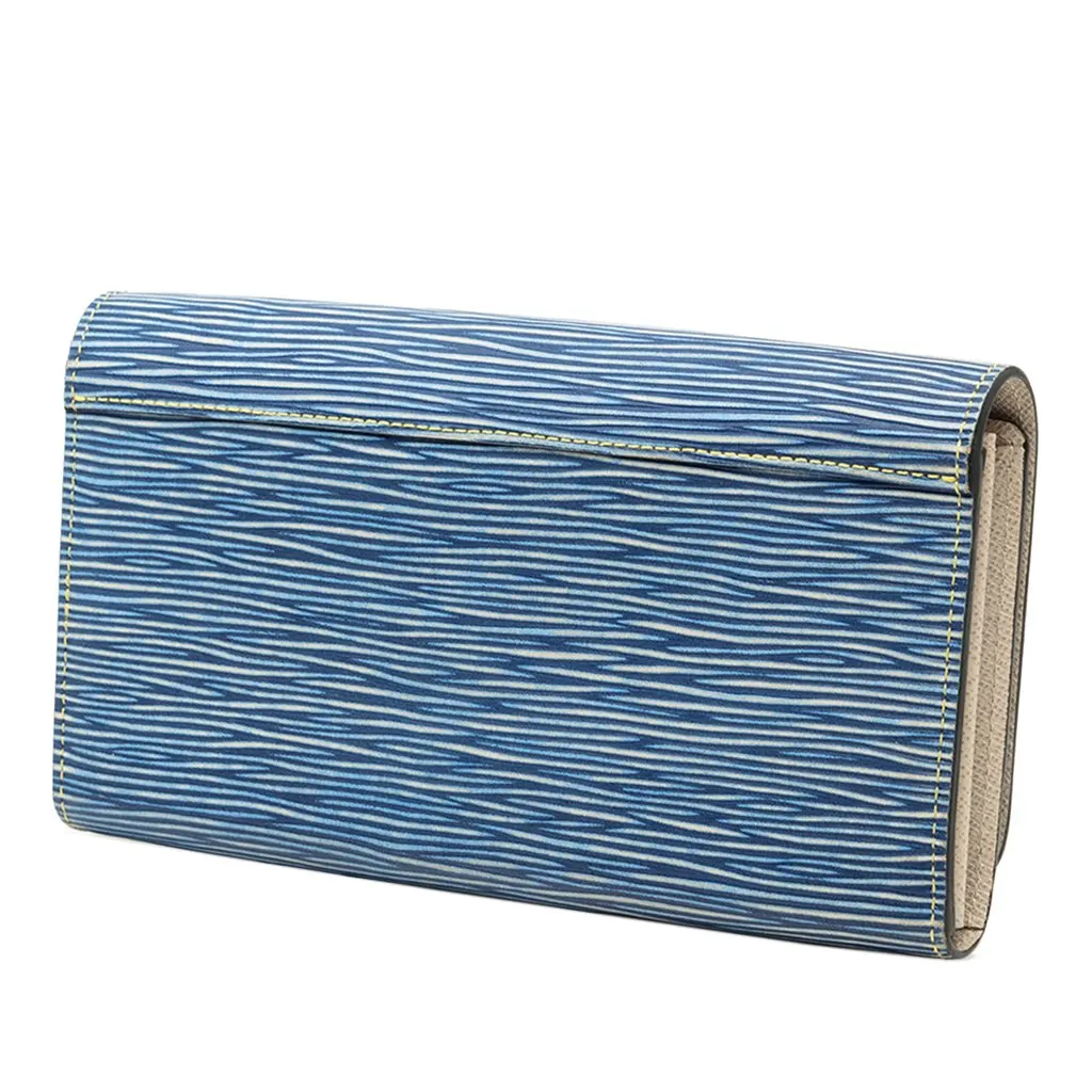 Louis Vuitton Epi Denim Twist Wallet Blue Leather Very good - Back View