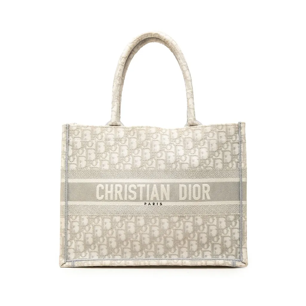 Dior Medium Oblique Embroidered Canvas Book Tote MultiColor Canvas Very good - Front View