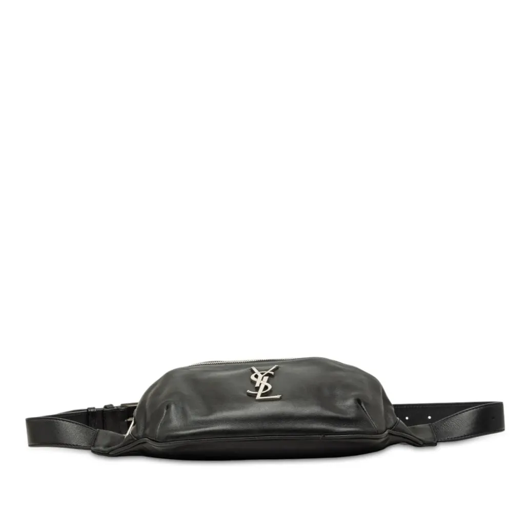 Saint Laurent Smooth Calfskin Monogram Belt Bag Black Leather Very good - Inside View