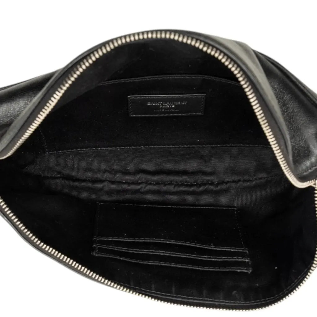 Saint Laurent Smooth Calfskin Monogram Belt Bag Black Leather Very good - Model View
