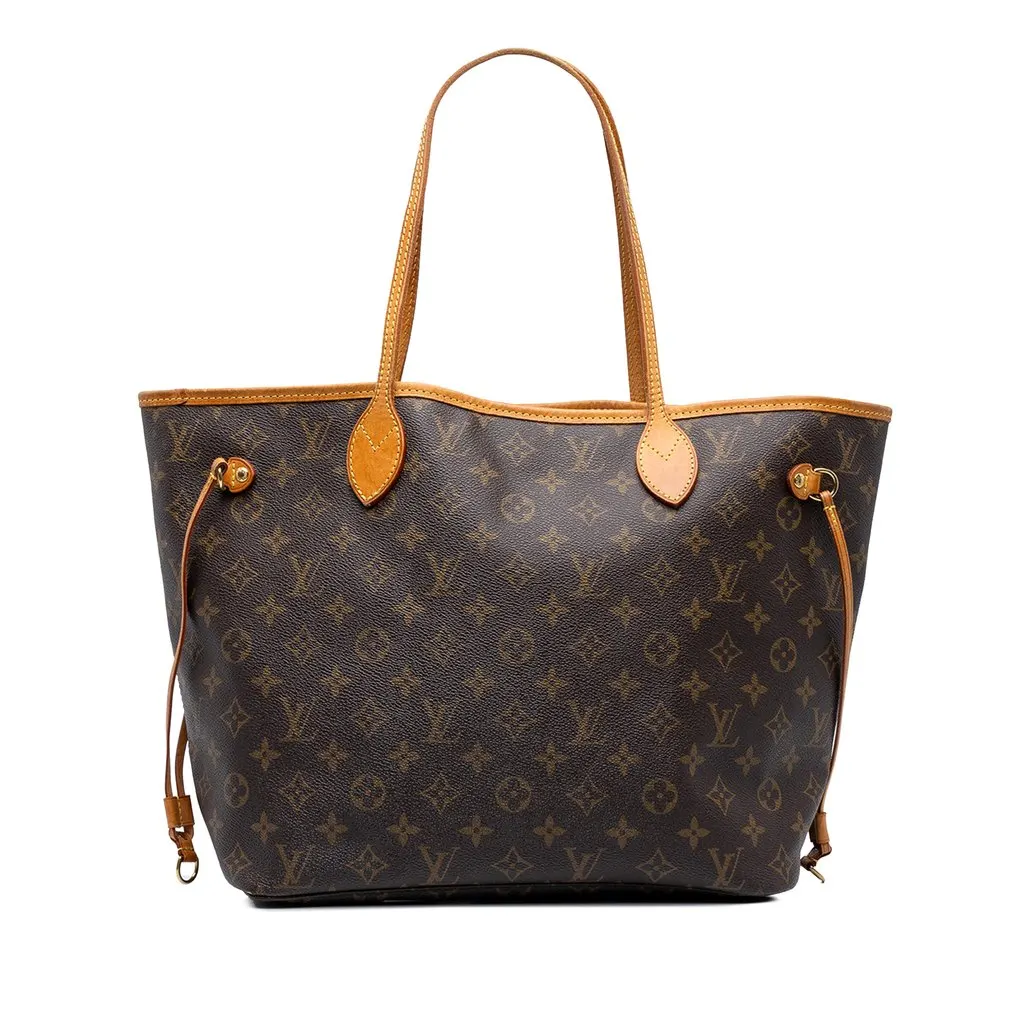 Louis Vuitton Monogram Neverfull MM Brown Canvas Good - Front View