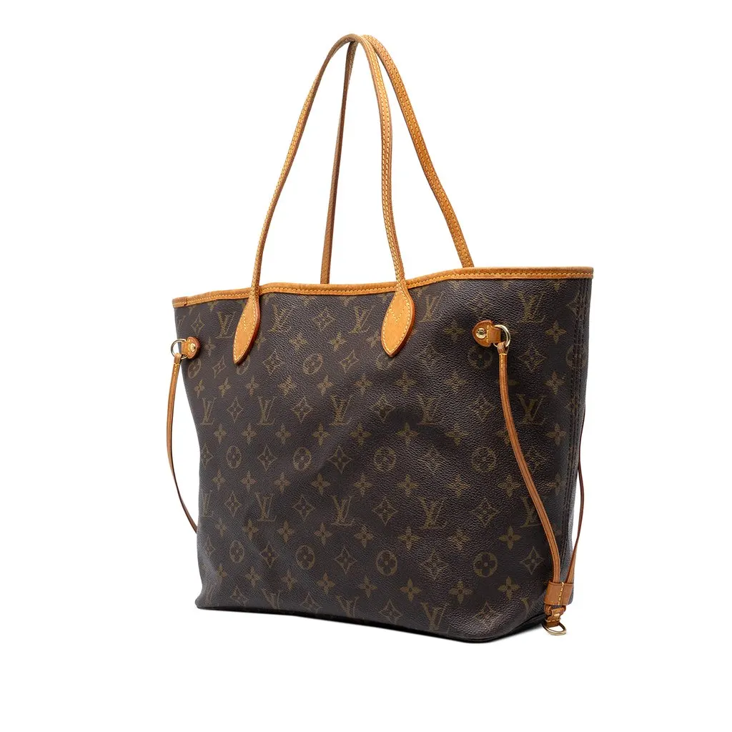 Louis Vuitton Monogram Neverfull MM Brown Canvas Good - Back View