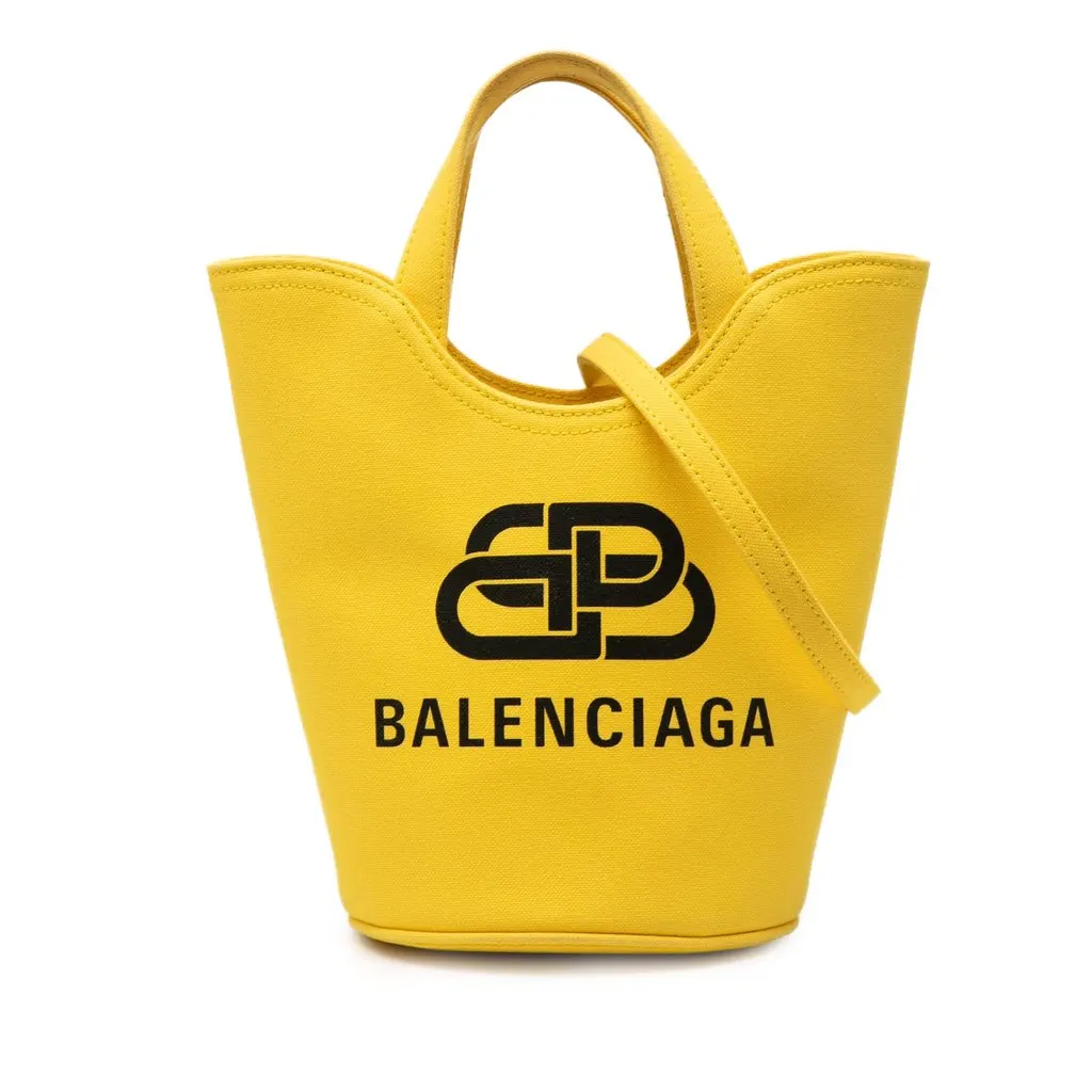 Balenciaga Canvas Wave Bucket Bag XS Yellow Very good - Front View