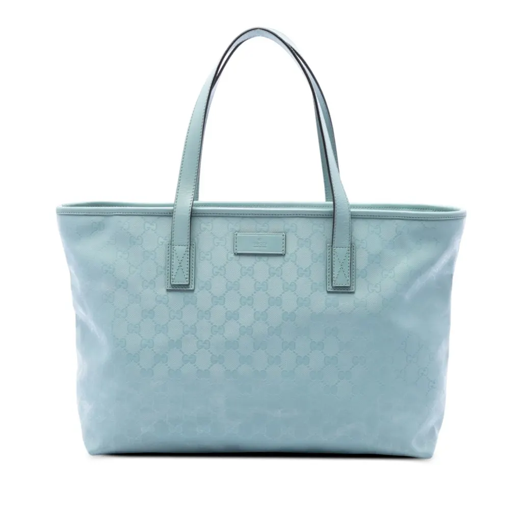 Gucci Medium GG Imprime Tote Blue Canvas Good - Front View