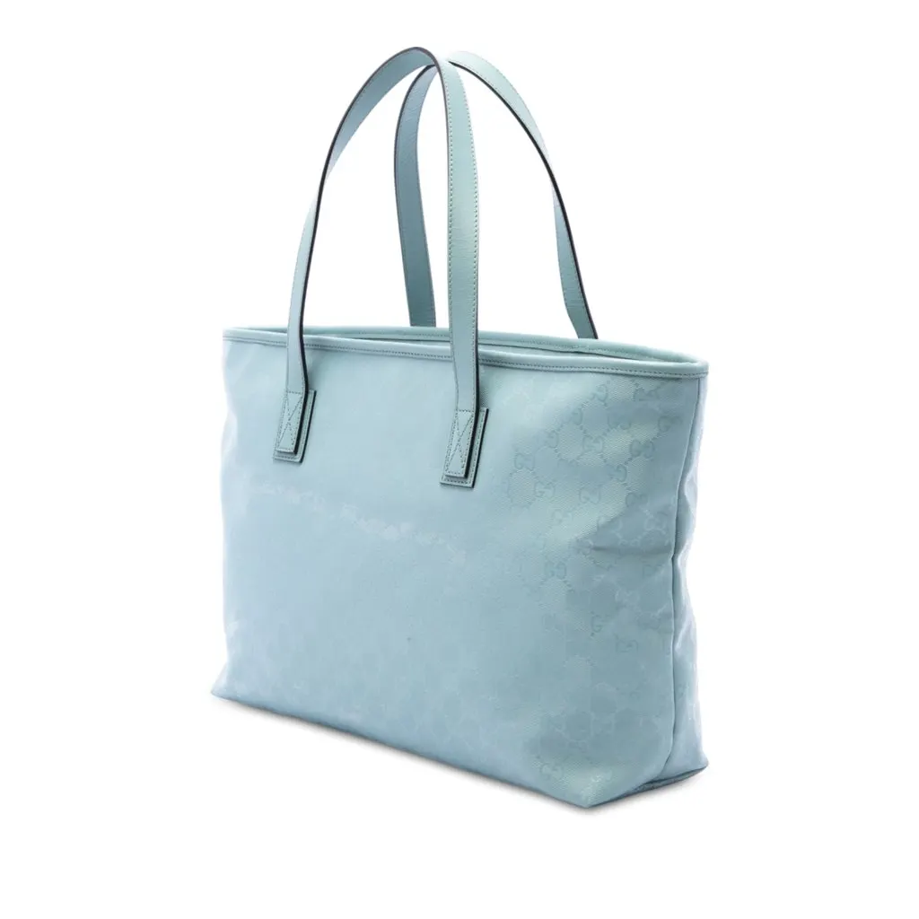 Gucci Medium GG Imprime Tote Blue Canvas Good - Back View