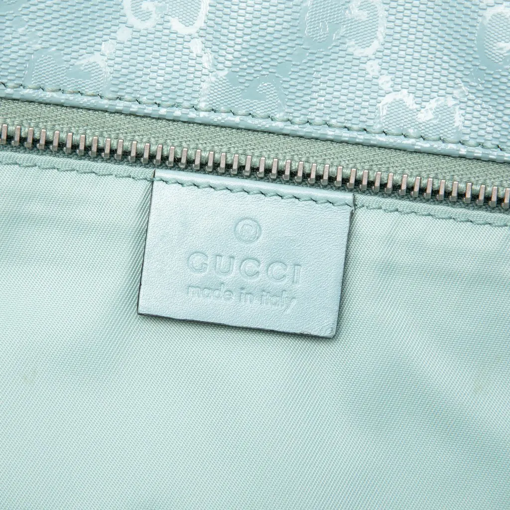 Gucci Medium GG Imprime Tote Blue Canvas Good - Box View