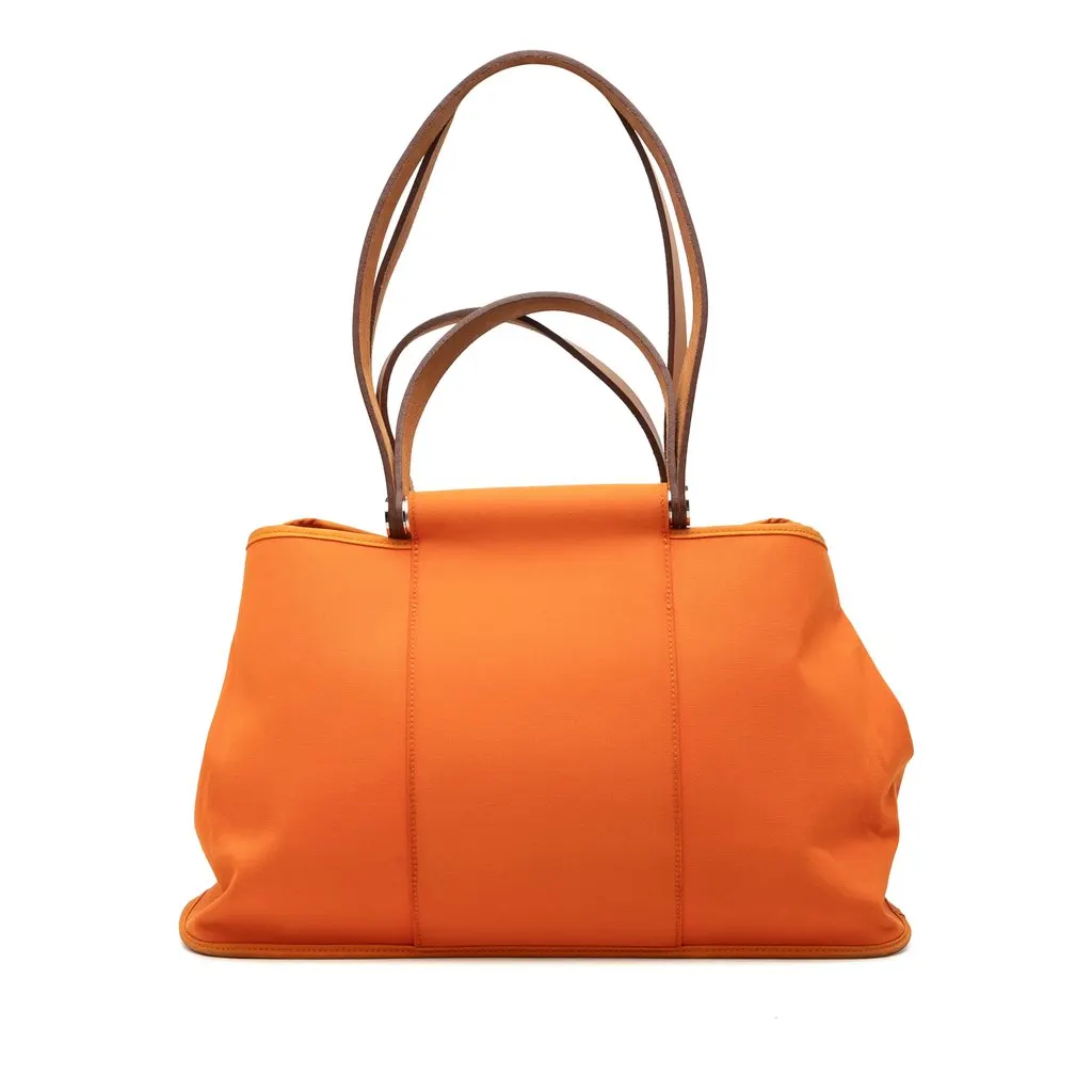 Hermès Toile Cabag Elan PM Orange Canvas Good - Front View