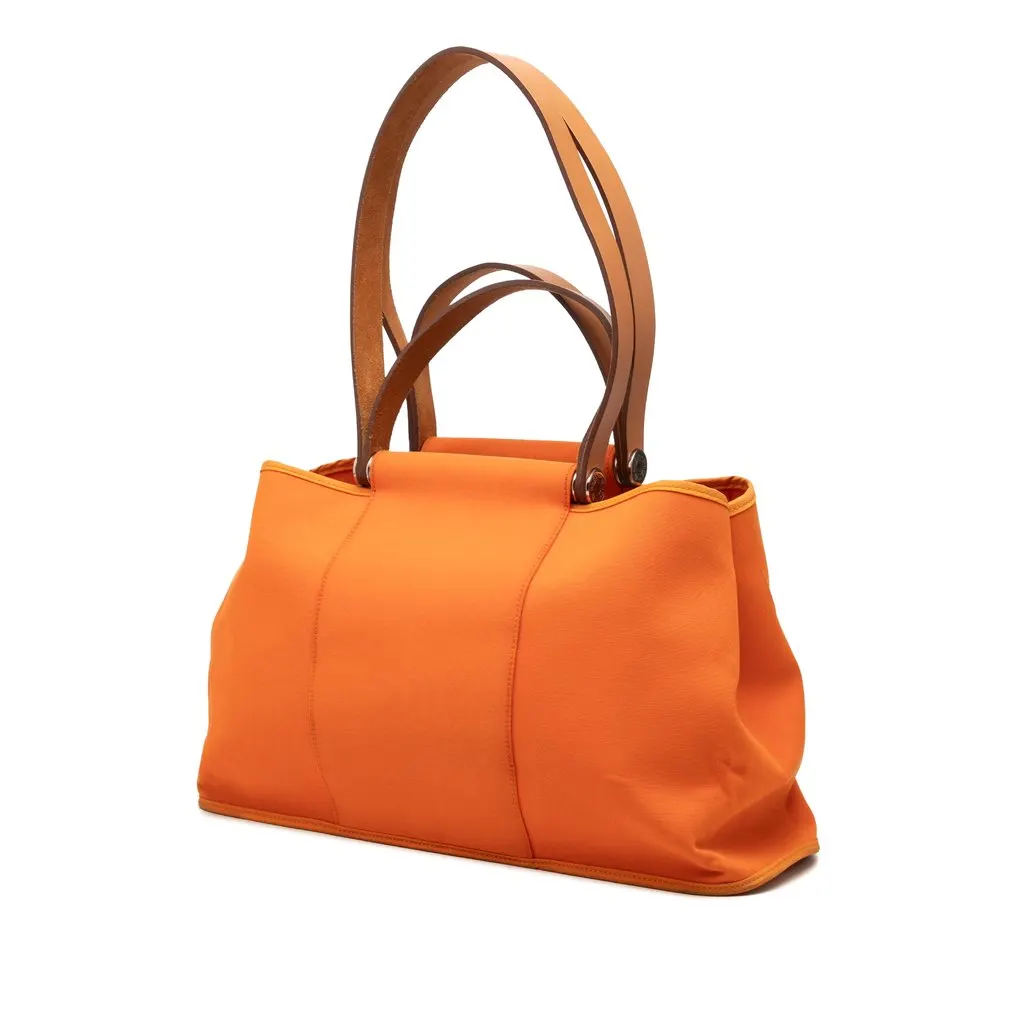 Hermès Toile Cabag Elan PM Orange Canvas Good - Back View