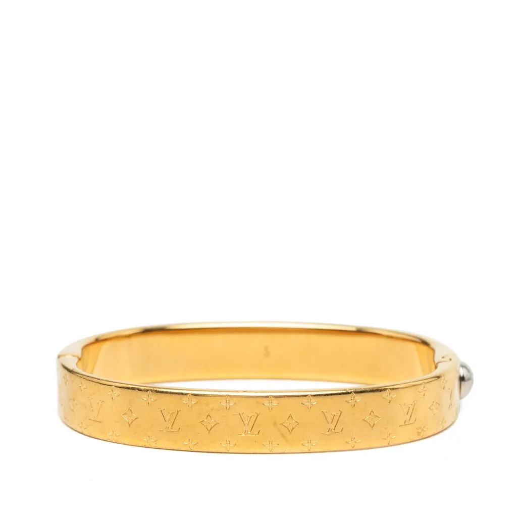 Louis Vuitton Gold Plated Nanogram Cuff Bracelet S Gold Metal Very good - Inside View