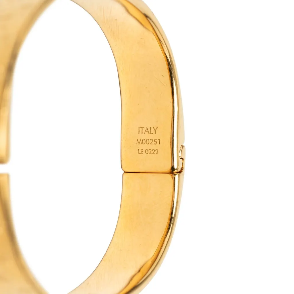 Louis Vuitton Gold Plated Nanogram Cuff Bracelet S Gold Metal Very good - Box View
