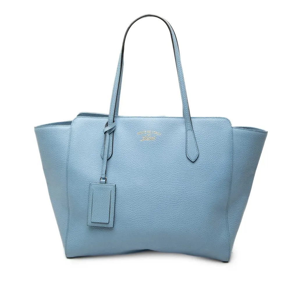 Gucci Medium Calfskin Swing Tote Blue Leather Very good - Front View
