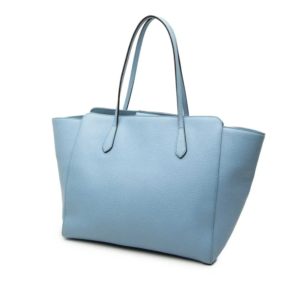 Gucci Medium Calfskin Swing Tote Blue Leather Very good - Back View
