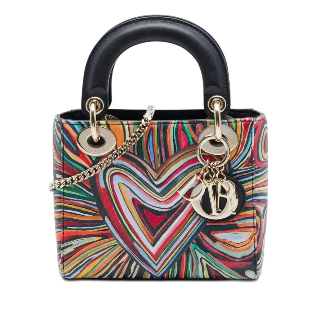 Dior Limited Edition DiorAmour Mini Calfskin Lady Dior Red Leather Very good - Front View