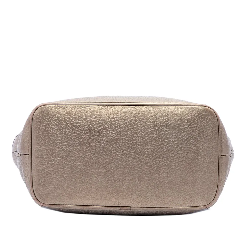 LOEWE Metallic Leather Anagram Fusta Tote Brown Leather Very good - Inside View