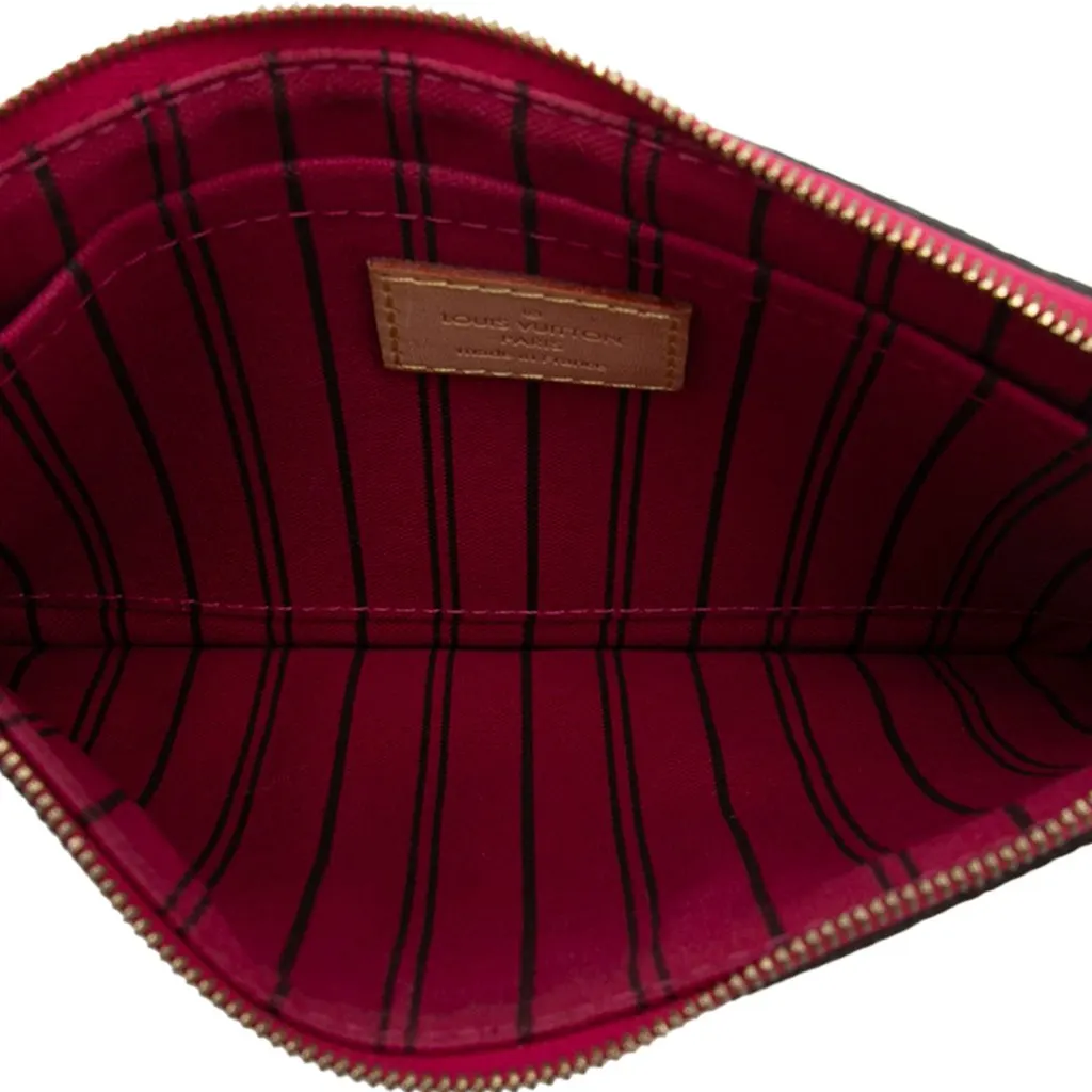Louis Vuitton Monogram Neverfull Pochette Brown Canvas Good - Model View