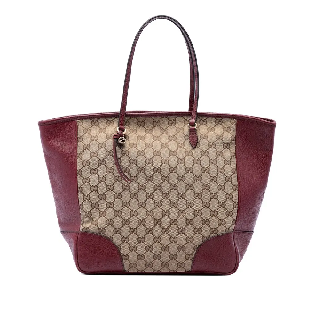 Gucci GG Canvas and Calfskin Bree Tote Beige Canvas Very good - Front View