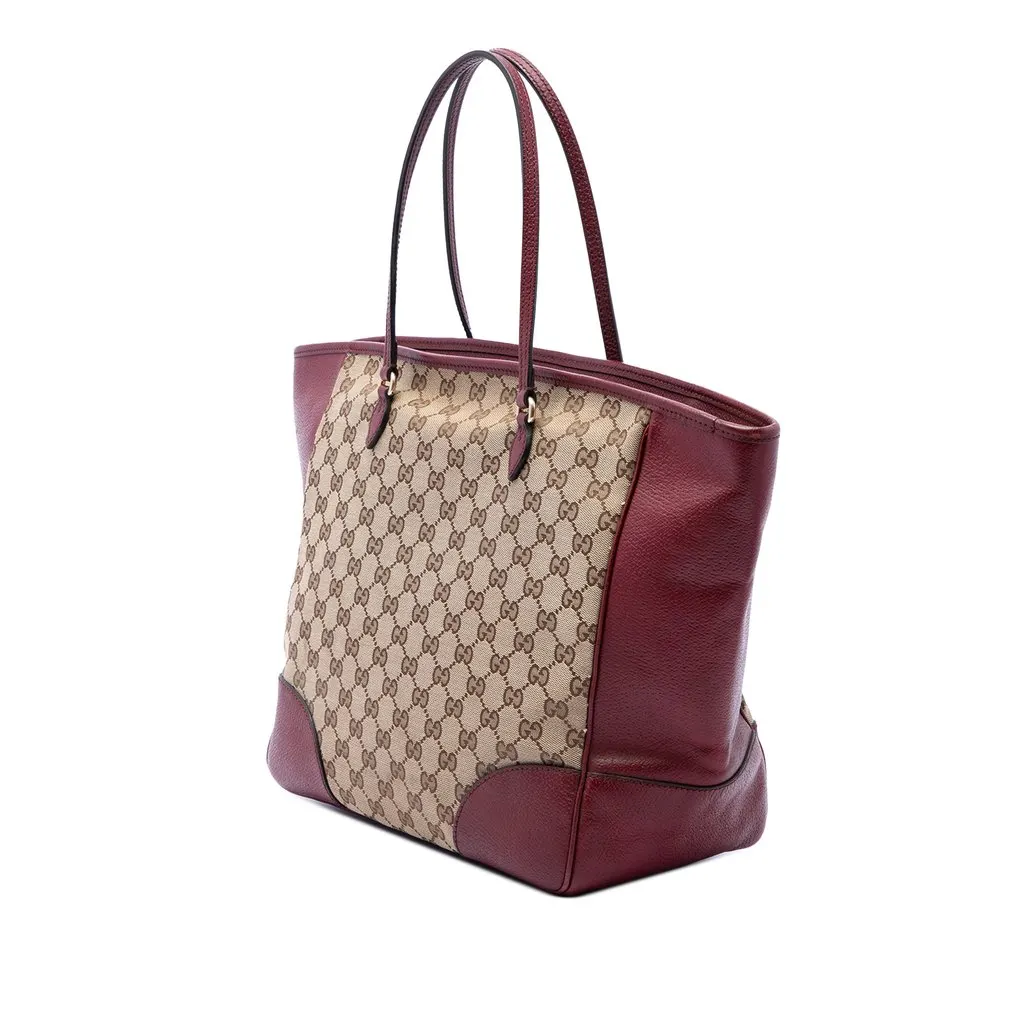 Gucci GG Canvas and Calfskin Bree Tote Beige Canvas Very good - Back View