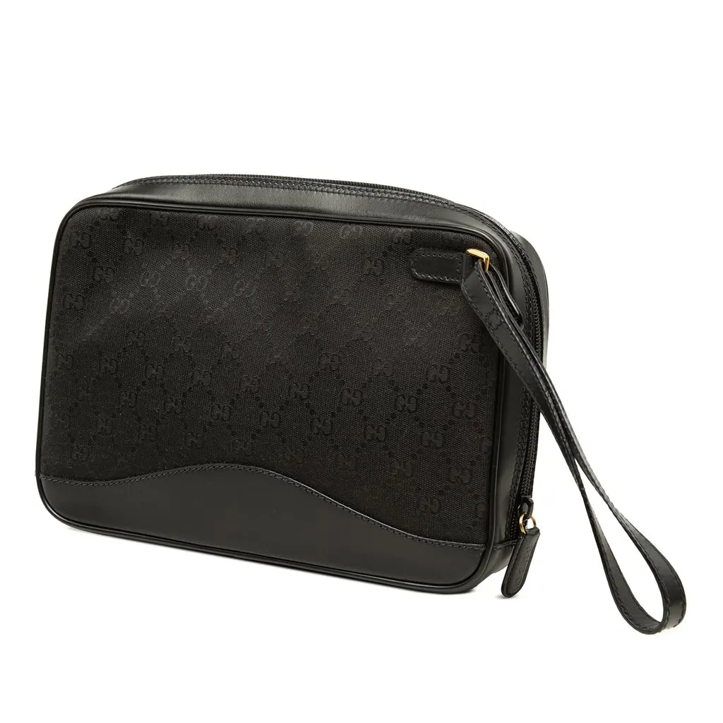 Gucci GG Canvas Clutch Black Canvas Good - Back View