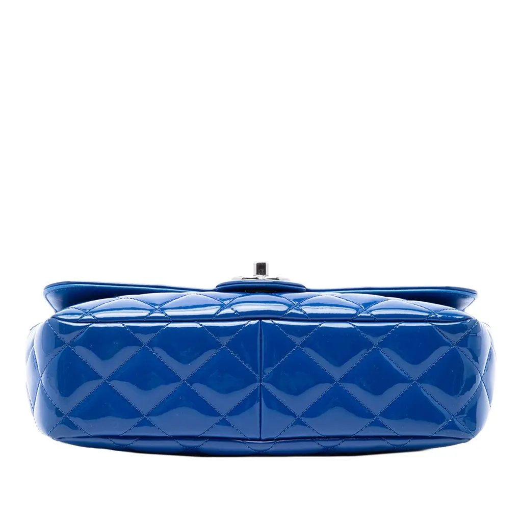 Chanel Medium Quilted Patent Coco Shine Flap Blue Leather Very good - Inside View