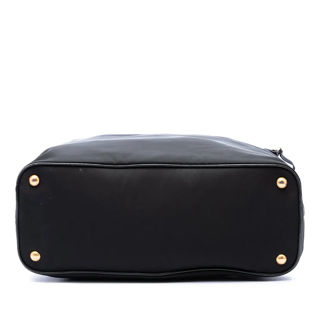 Prada Saffiano Trimmed Tessuto Tote Black Polyamide Good - Inside View
