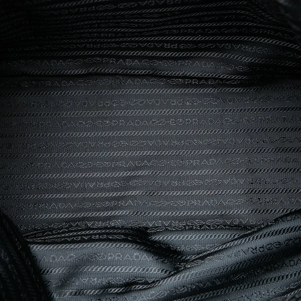 Prada Saffiano Trimmed Tessuto Tote Black Polyamide Good - Model View