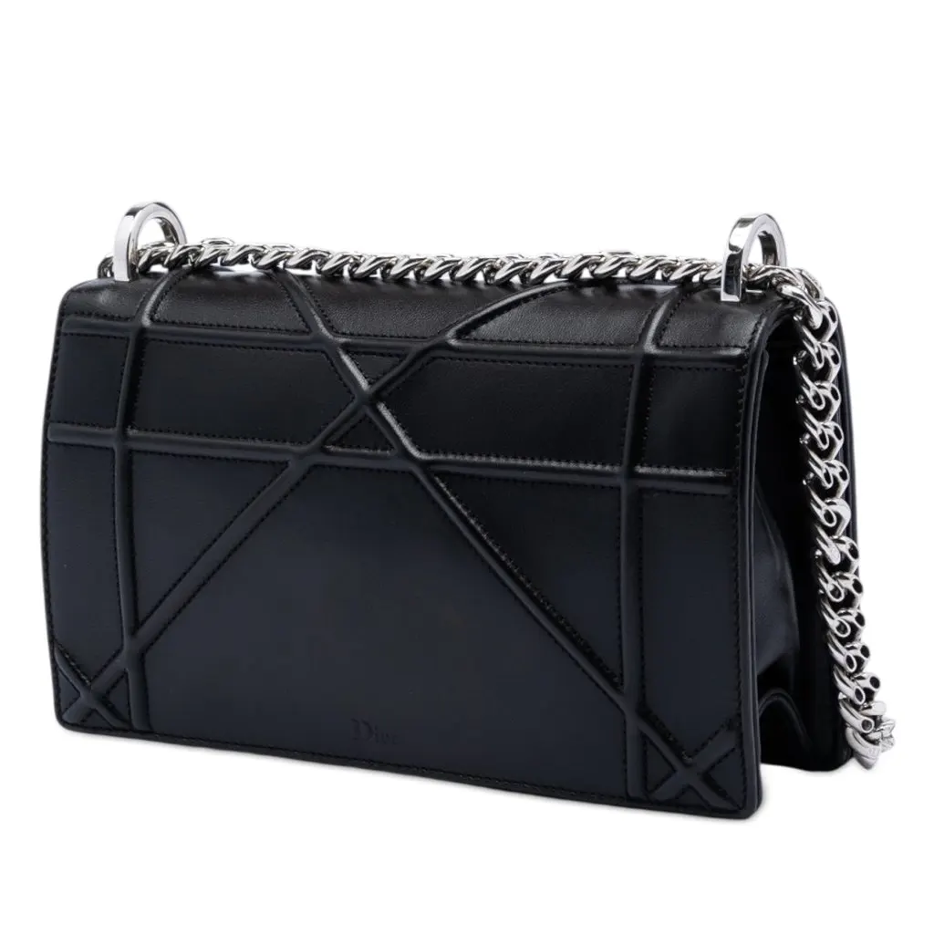 Dior Small Lambskin Diorama Flap Black Leather Very good - Back View