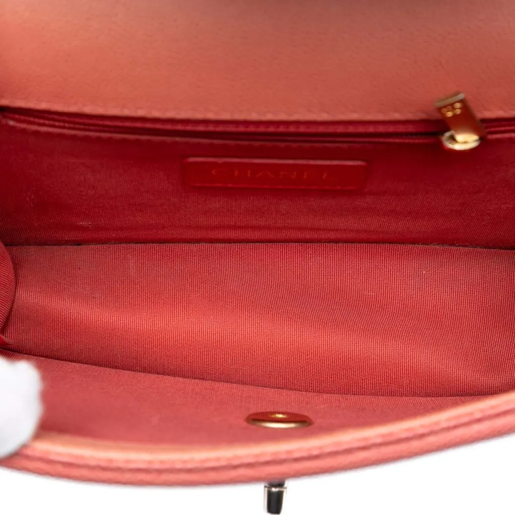 Chanel Small Quilted Caviar Sunset On The Sea Flap Pink Leather Very good - Model View