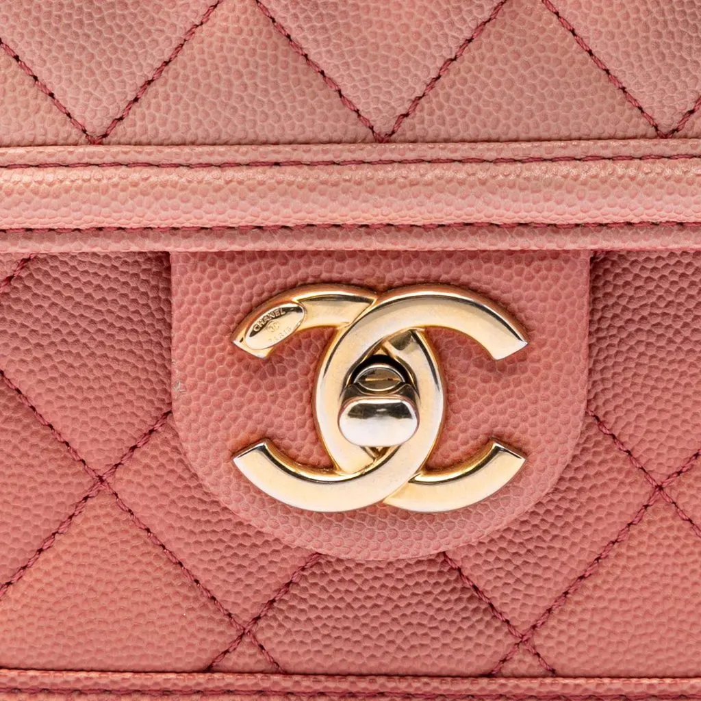 Chanel Small Quilted Caviar Sunset On The Sea Flap Pink Leather Very good - Box View