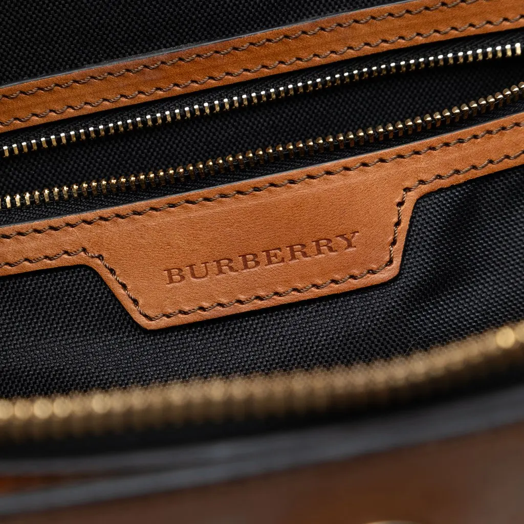 Burberry Medium Haymarket Check Coated Canvas Orchard Bowling Bag Beige Very good - Box View
