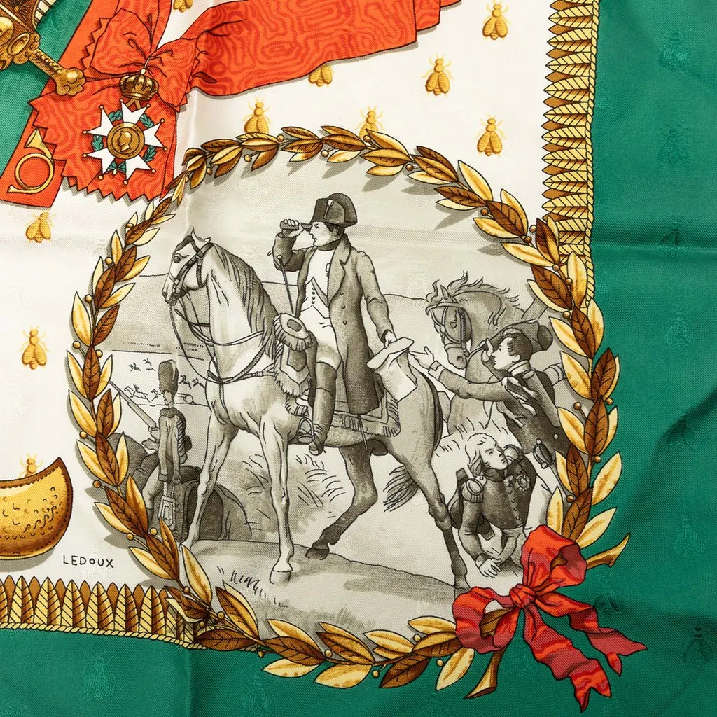 Hermès Napoleon Silk Scarf 90 Green Very good - Inside View