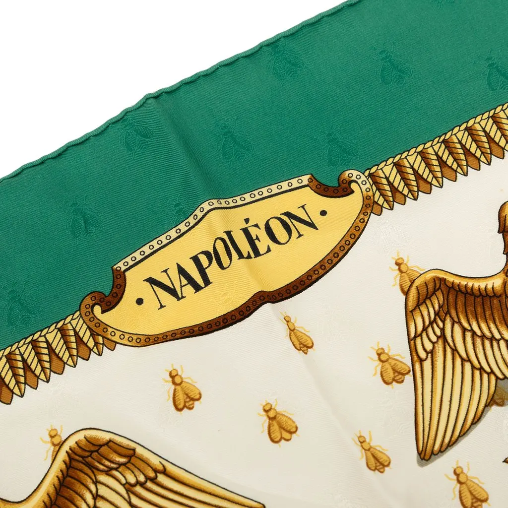 Hermès Napoleon Silk Scarf 90 Green Very good - Box View