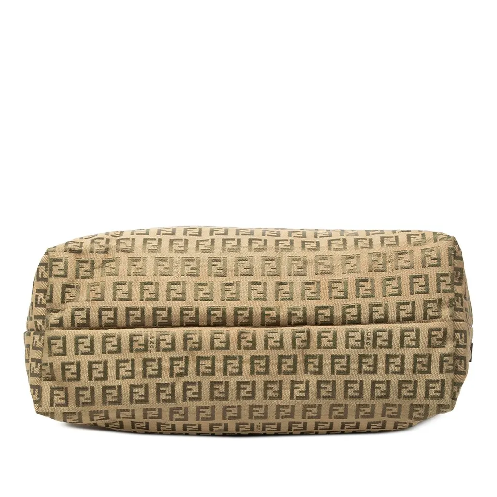 Fendi Zucchino Canvas Tote Beige Canvas Good - Inside View