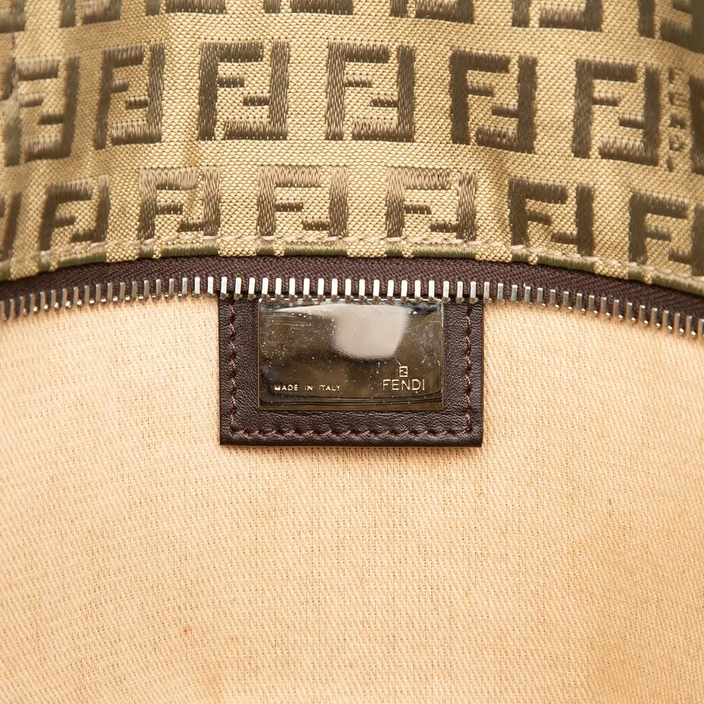 Fendi Zucchino Canvas Tote Beige Canvas Good - Box View