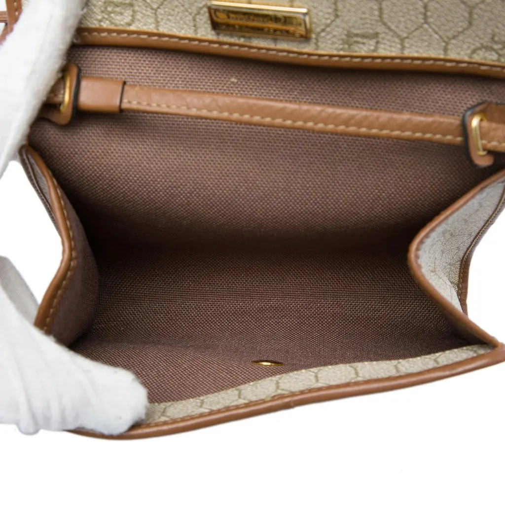 Dior Honeycomb Coated Canvas Crossbody Beige Canvas Very good - Model View