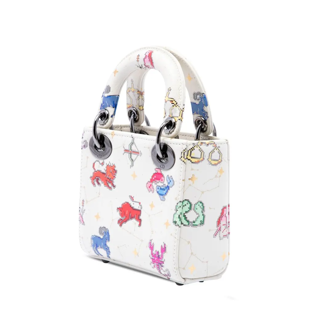 Dior Micro Calfskin Pixel Zodiac Lady Dior White Leather Very good - Back View