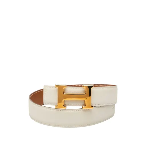 Hermès Box Calf and Courchevel Constance H Reversible Belt