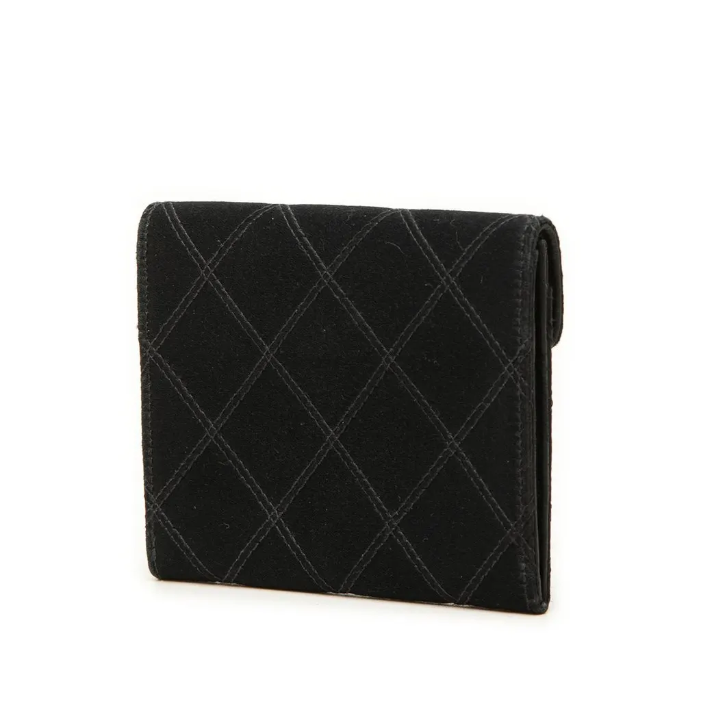 Chanel CC Satin Flap Coin Pouch Black Very good - Back View
