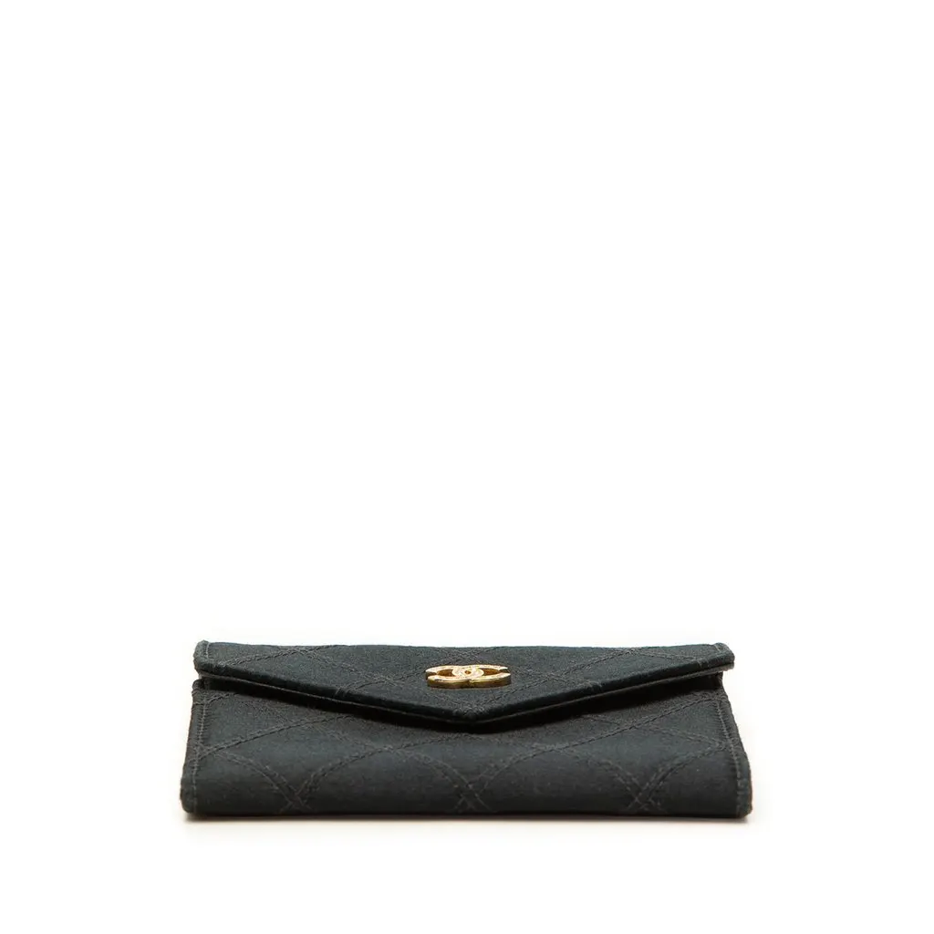 Chanel CC Satin Flap Coin Pouch Black Very good - Inside View