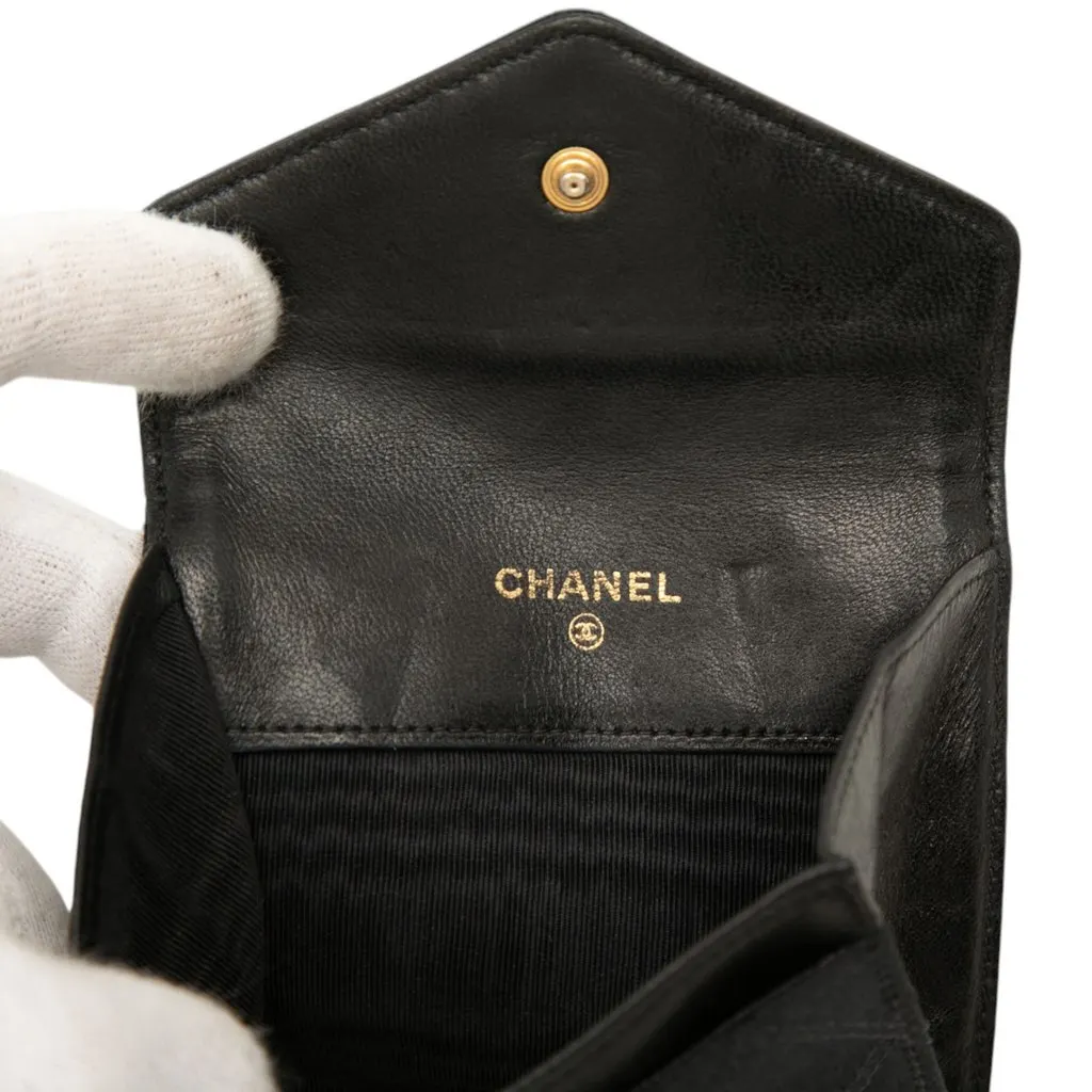 Chanel CC Satin Flap Coin Pouch Black Very good - Box View