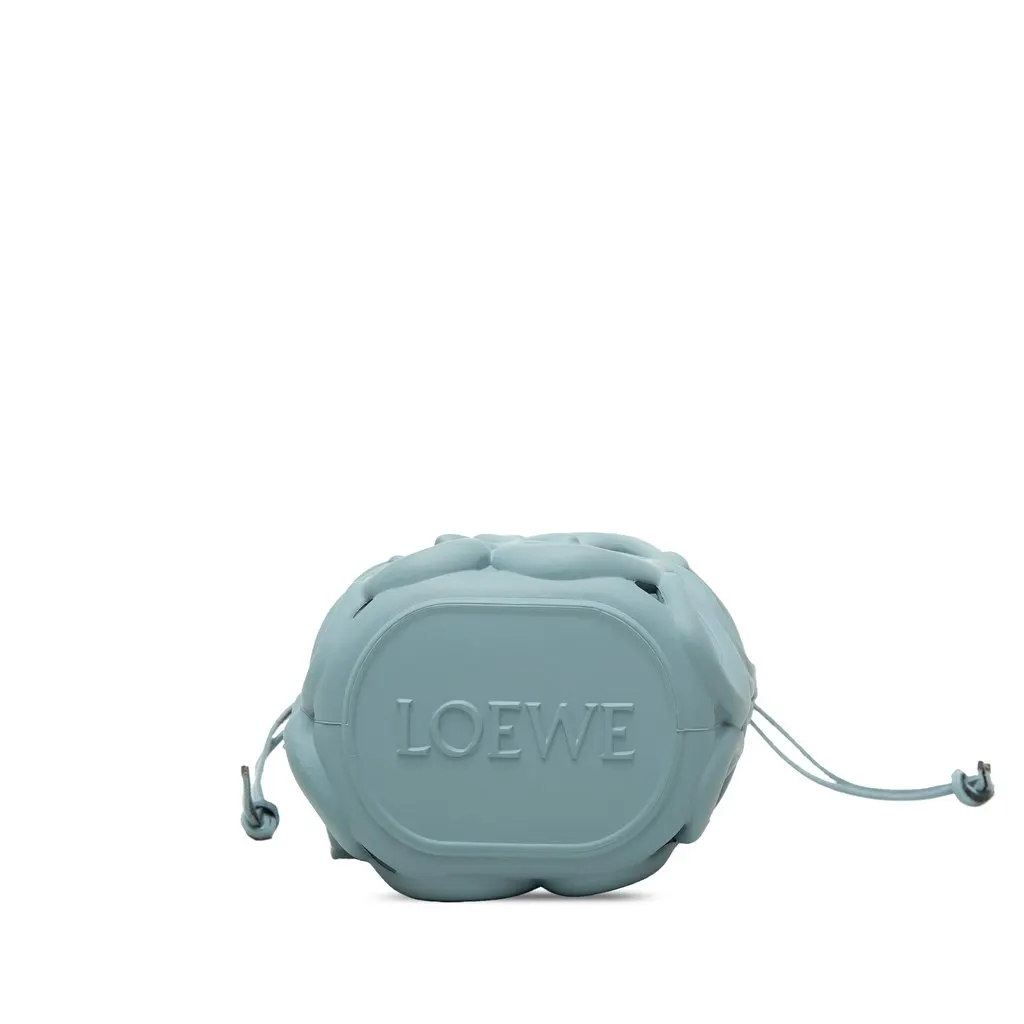 Loewe Anagram Inflated Cutout Rubber and Canvas Pocket Bucket Bag Blue Very good - Inside View