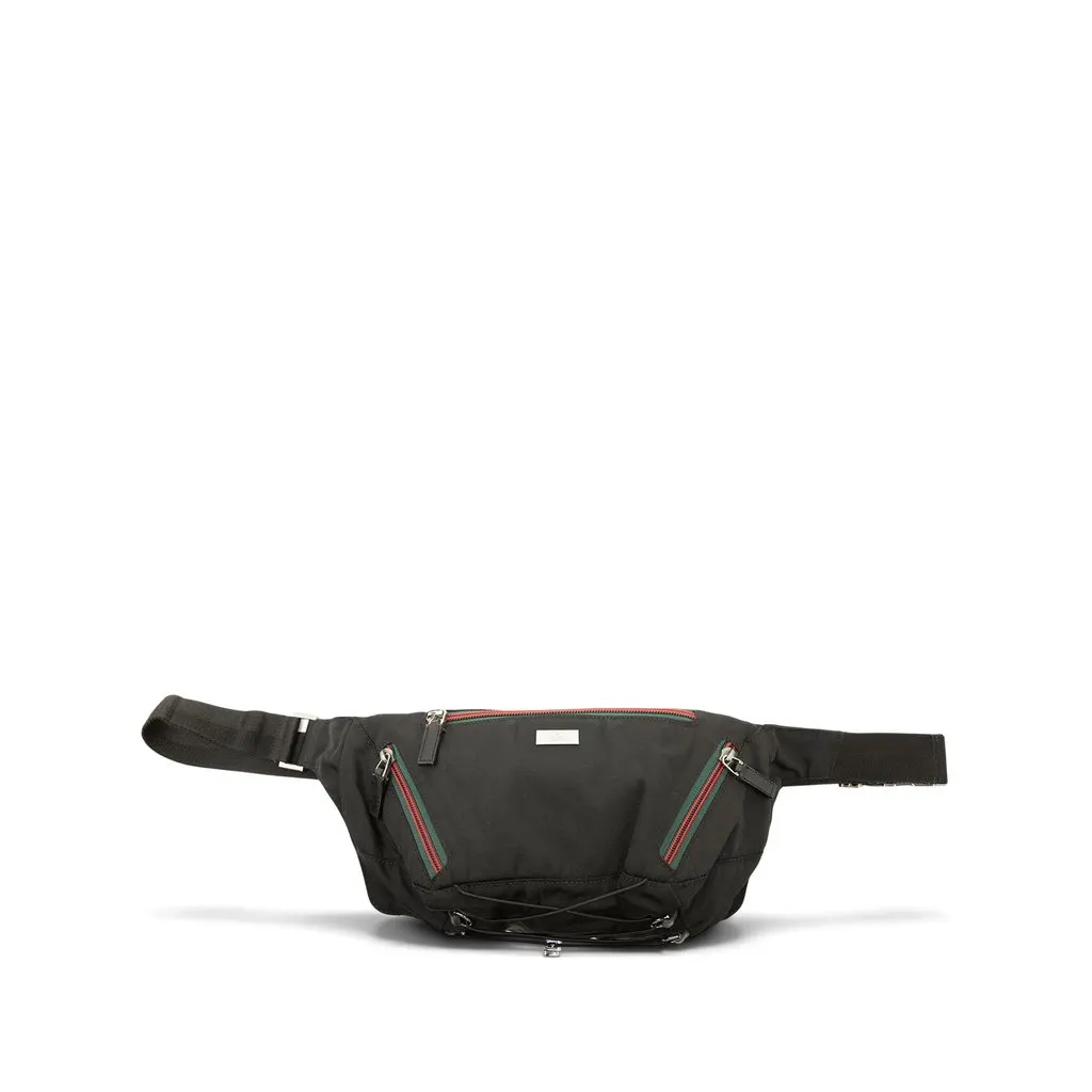 Gucci Nylon Web Belt Bag Black Polyamide Very good - Front View