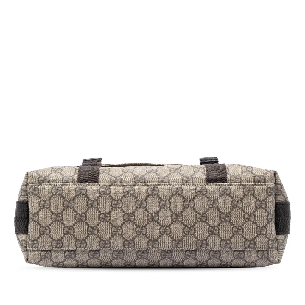 Gucci Large GG Supreme Double Buckle Flap Messenger Bag Beige Very good - Inside View