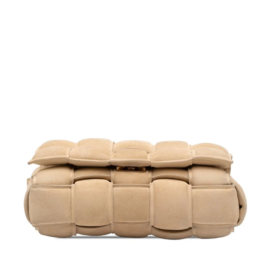 Bottega Veneta Suede Intrecciato Padded Cassette Crossbody Beige Leather Very good - Inside View